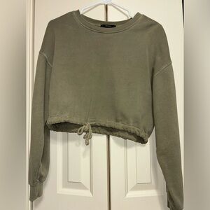 Forever 21 Crop Crewneck, Olive green